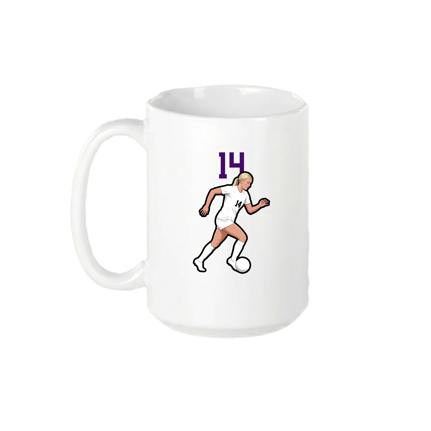 15oz Coffee Mug — Number Top in White