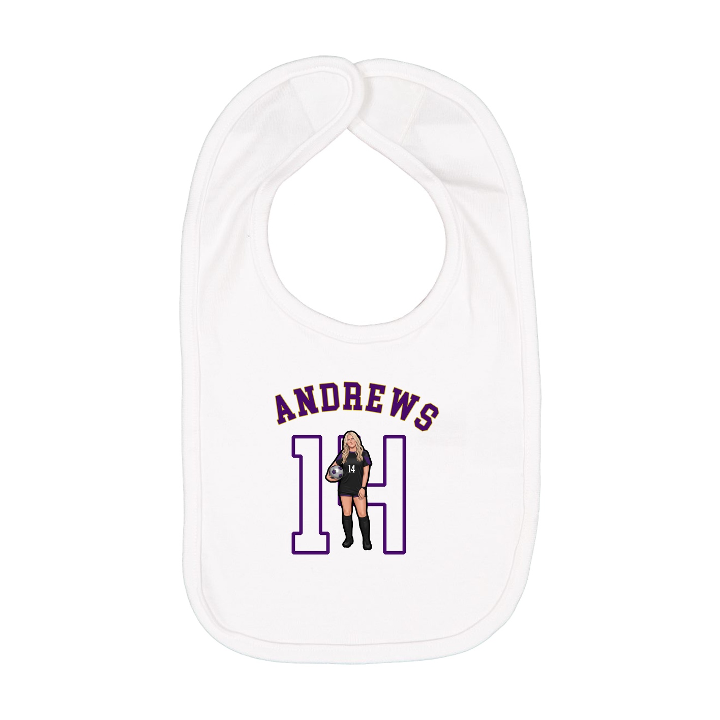Infant Bib — Shirsey Arch in White