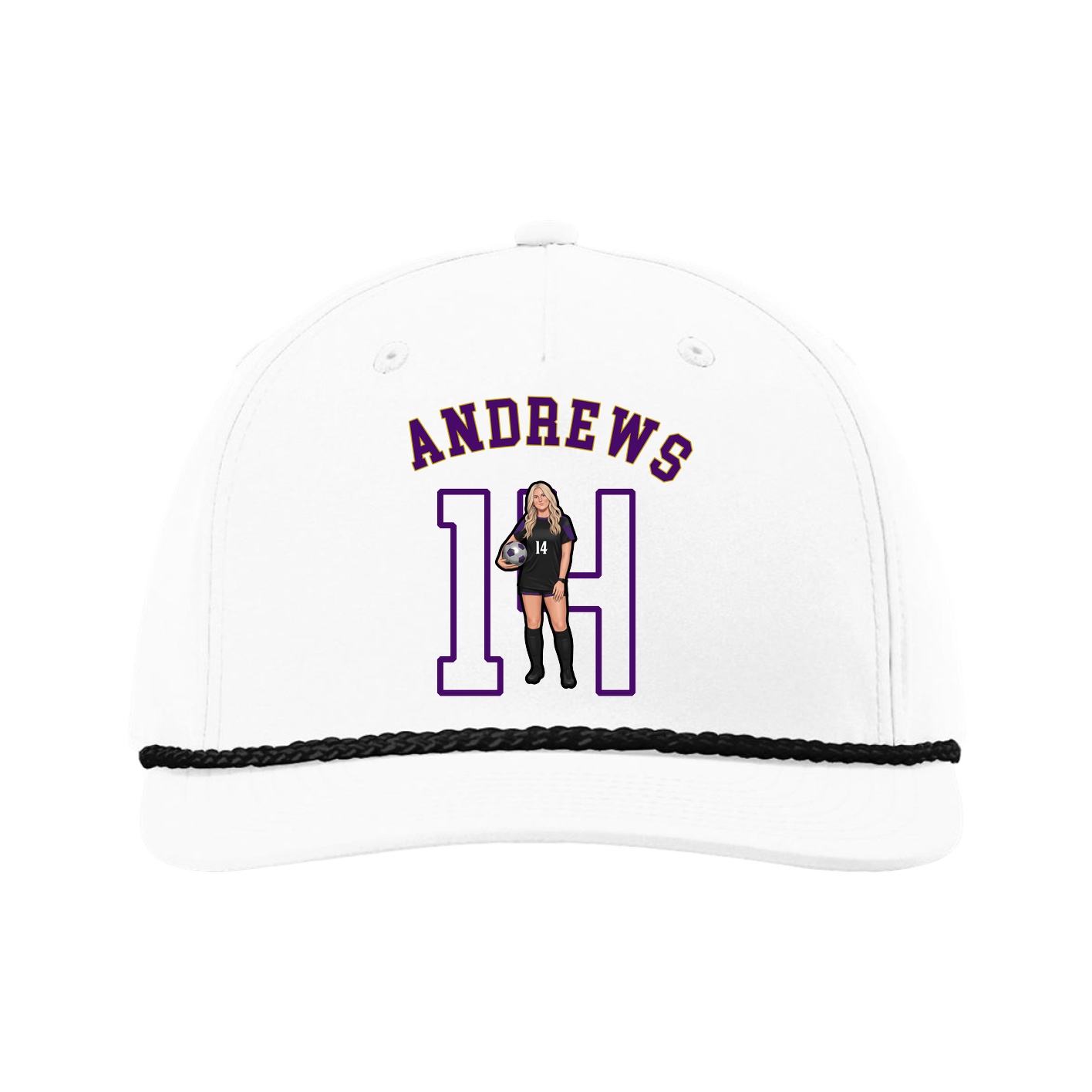 Five-Panel Classic Rope Cap — Shirsey Arch in White