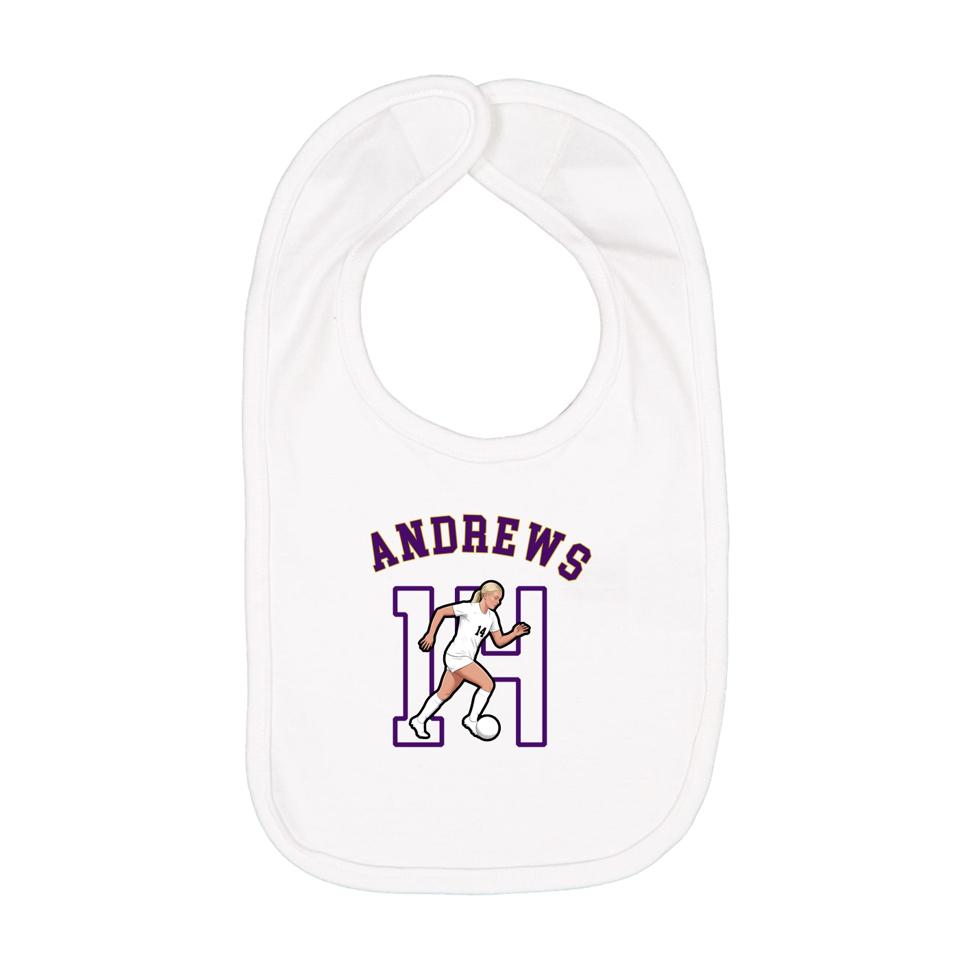 Infant Bib — Shirsey Arch in White