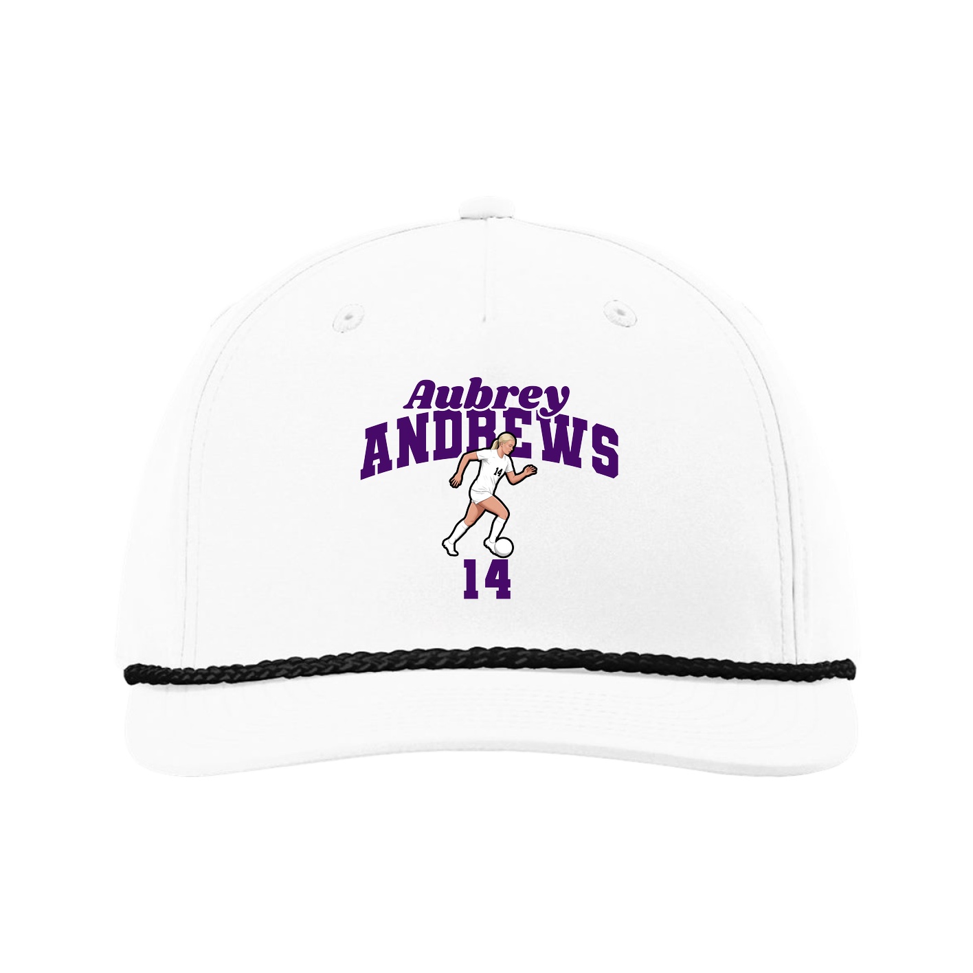 Five-Panel Classic Rope Cap — Signature Arch in White