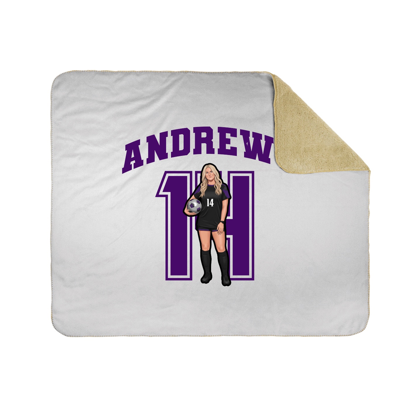 Throw Blanket — Number in White