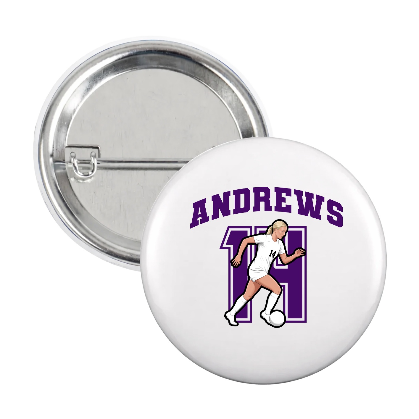 Game Day Button — Number in White