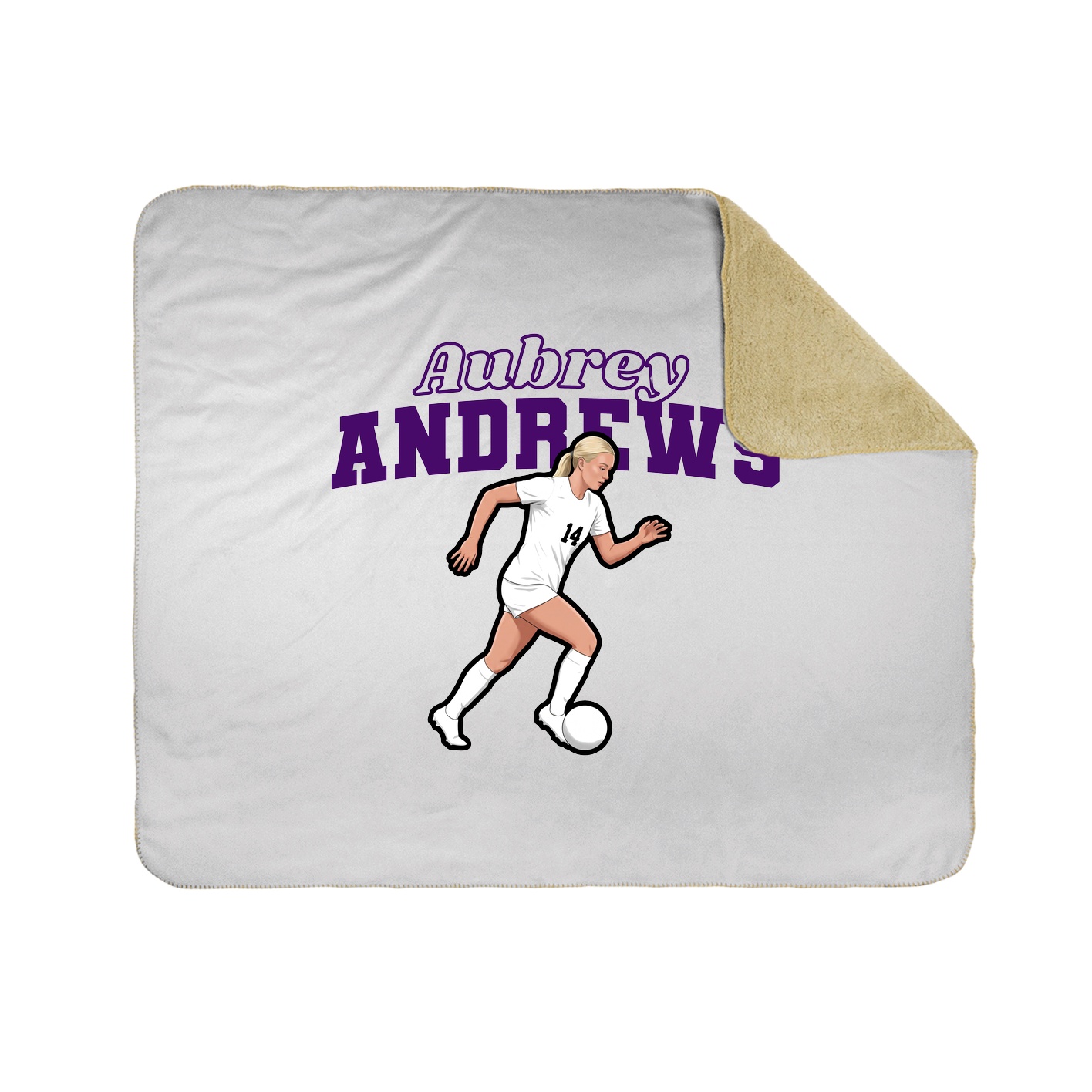 Throw Blanket — Name Arch in White