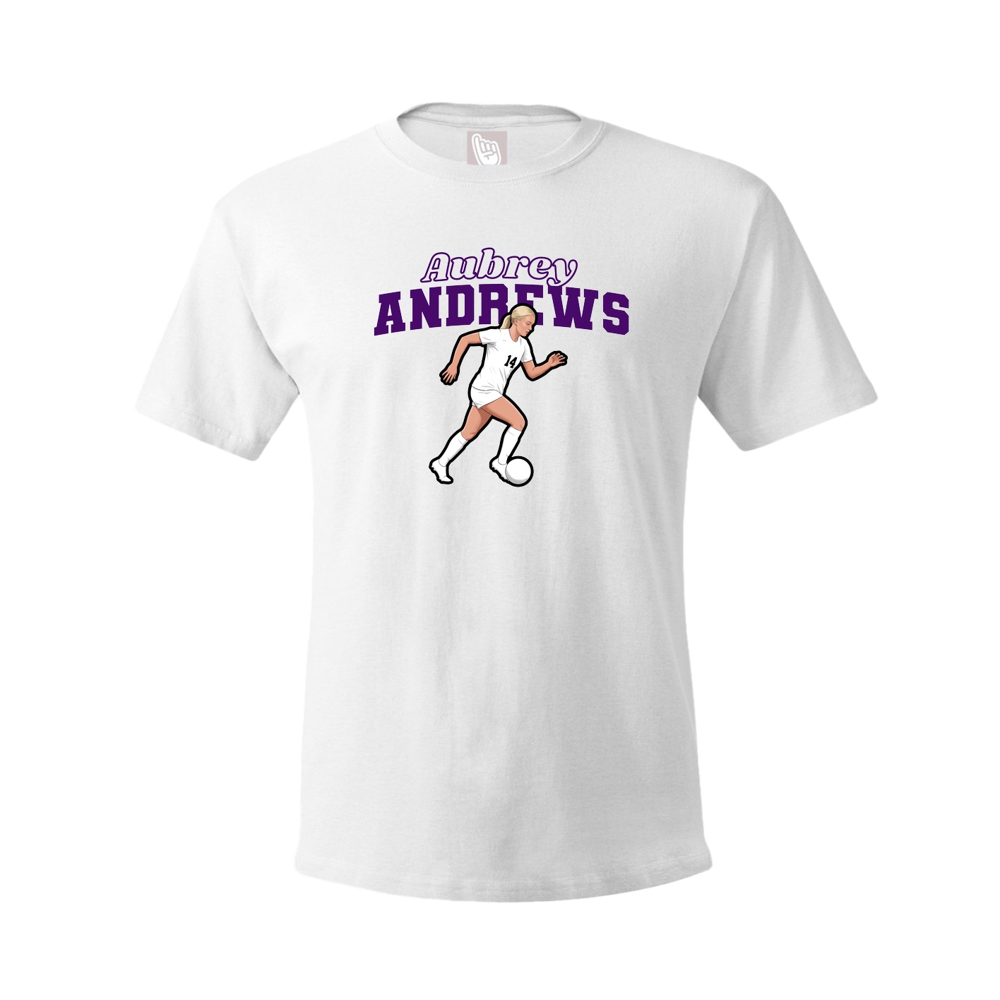 Youth Tee — Name Arch in White