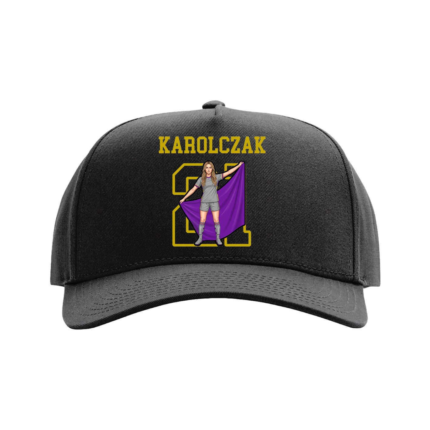 Full Fabric Five-Panel Champ Cap — Shirsey in Black
