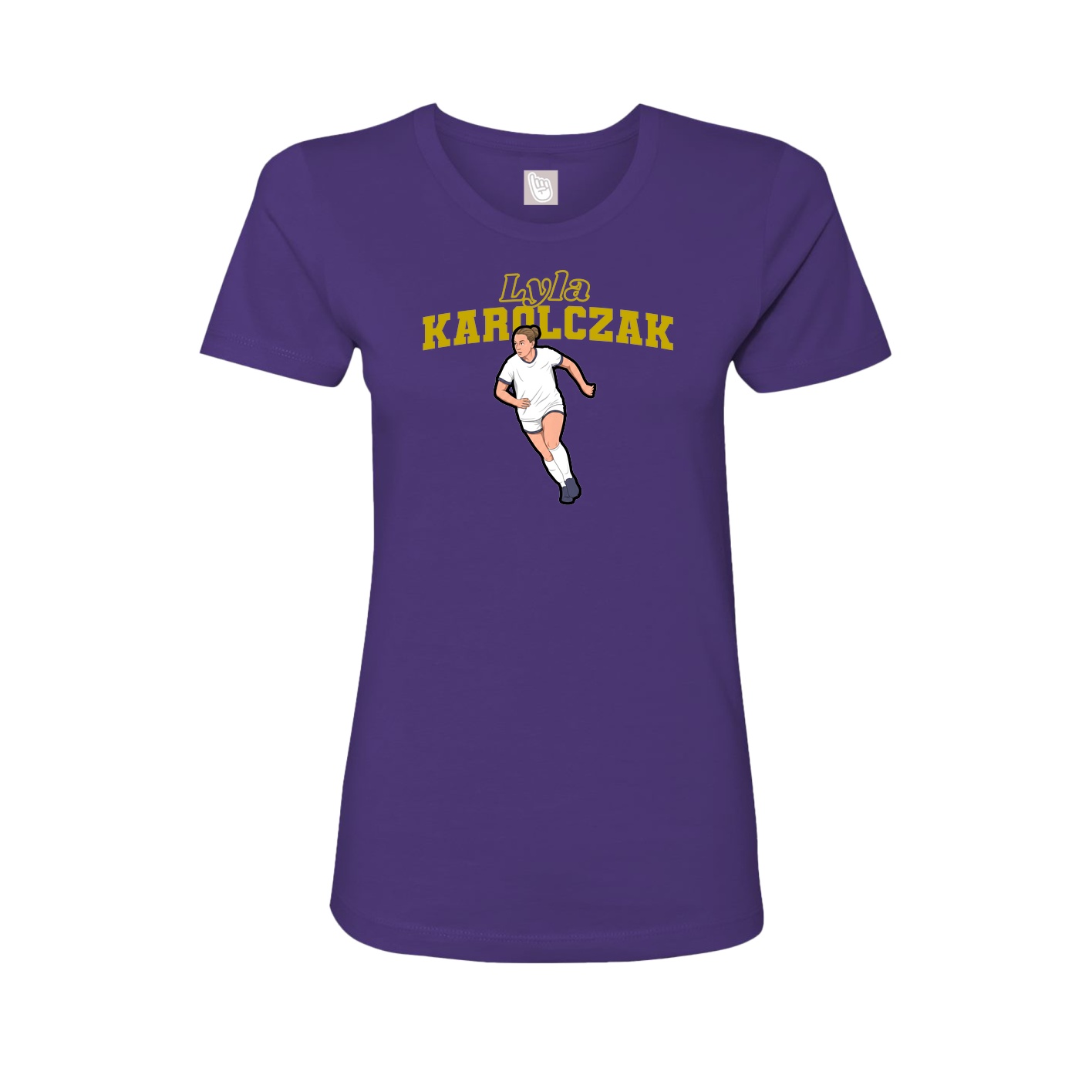 Fitted Women's Tee — Name Arch in Purple