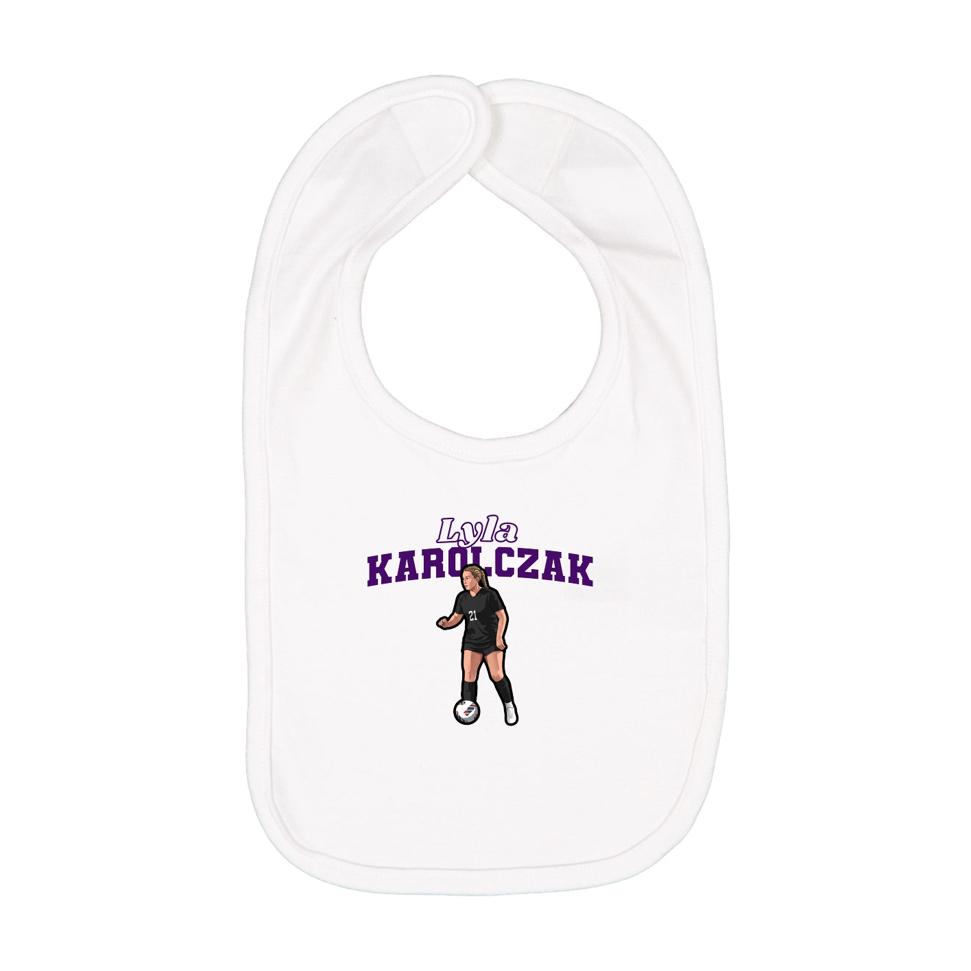 Infant Bib — Name Arch in White