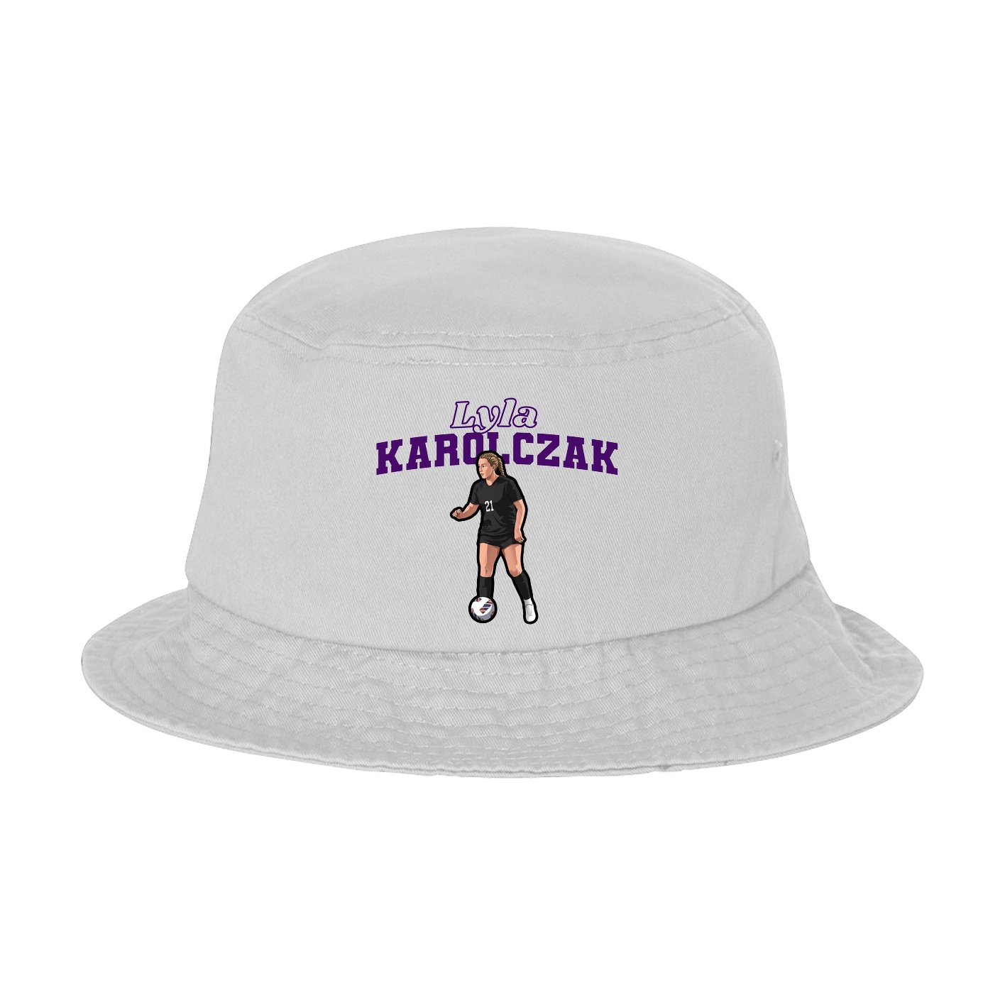 Bucket Cap — Name Arch in White