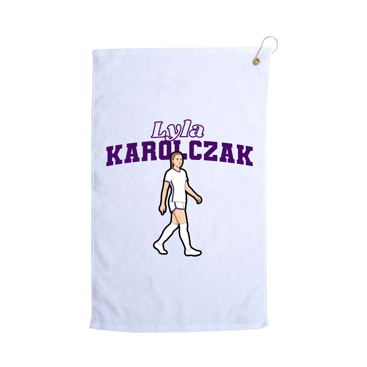 Golf Towel — Name Arch in White