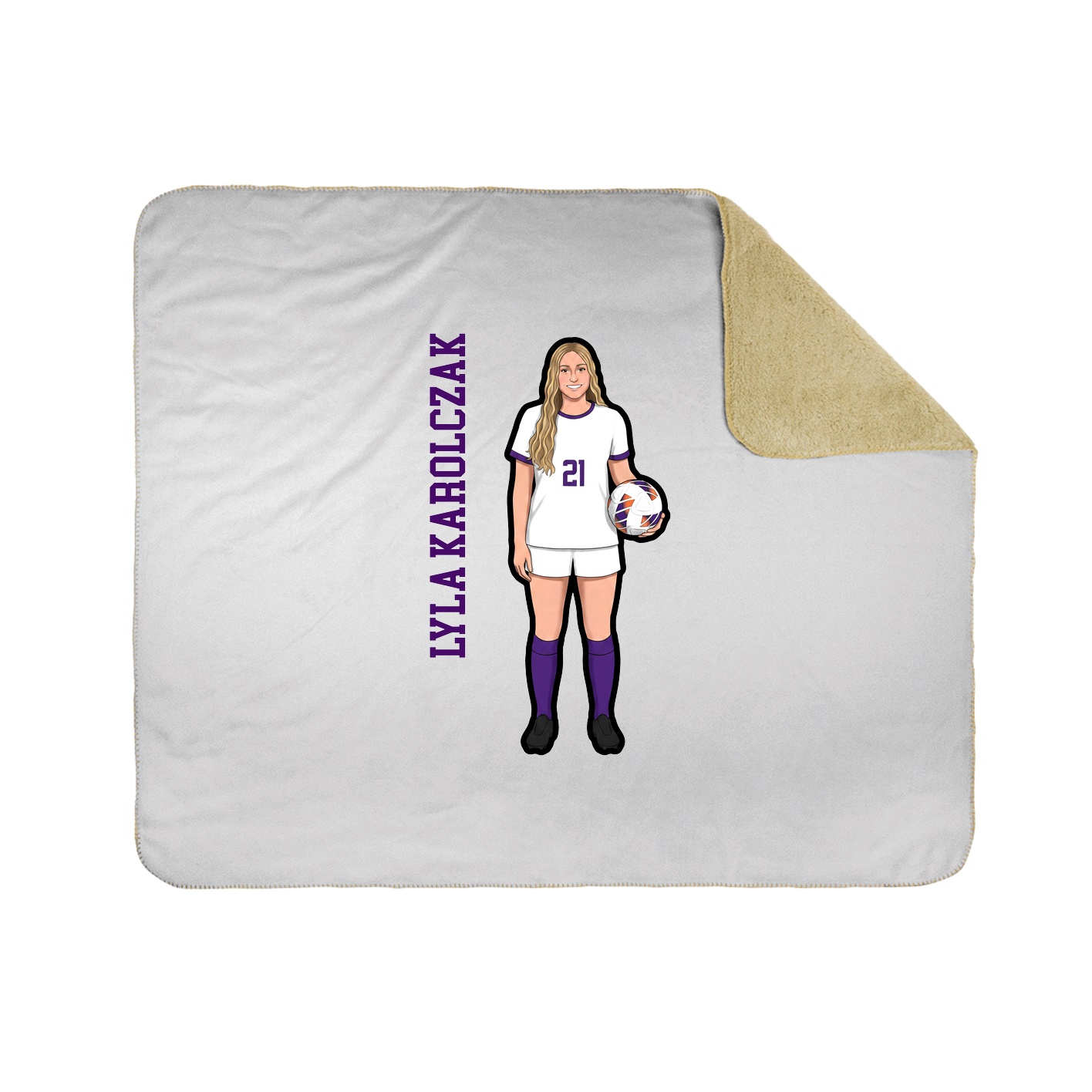 Throw Blanket — Name Vertical in White