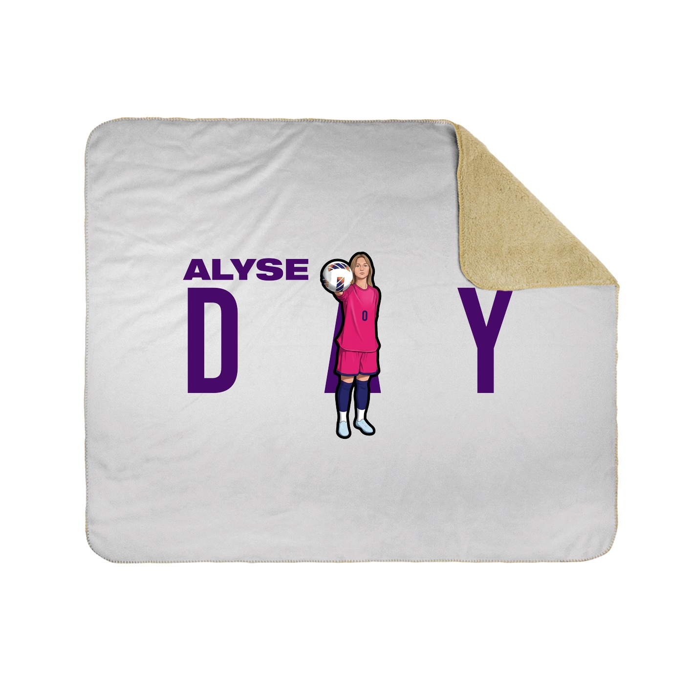 Throw Blanket — Player Name in White