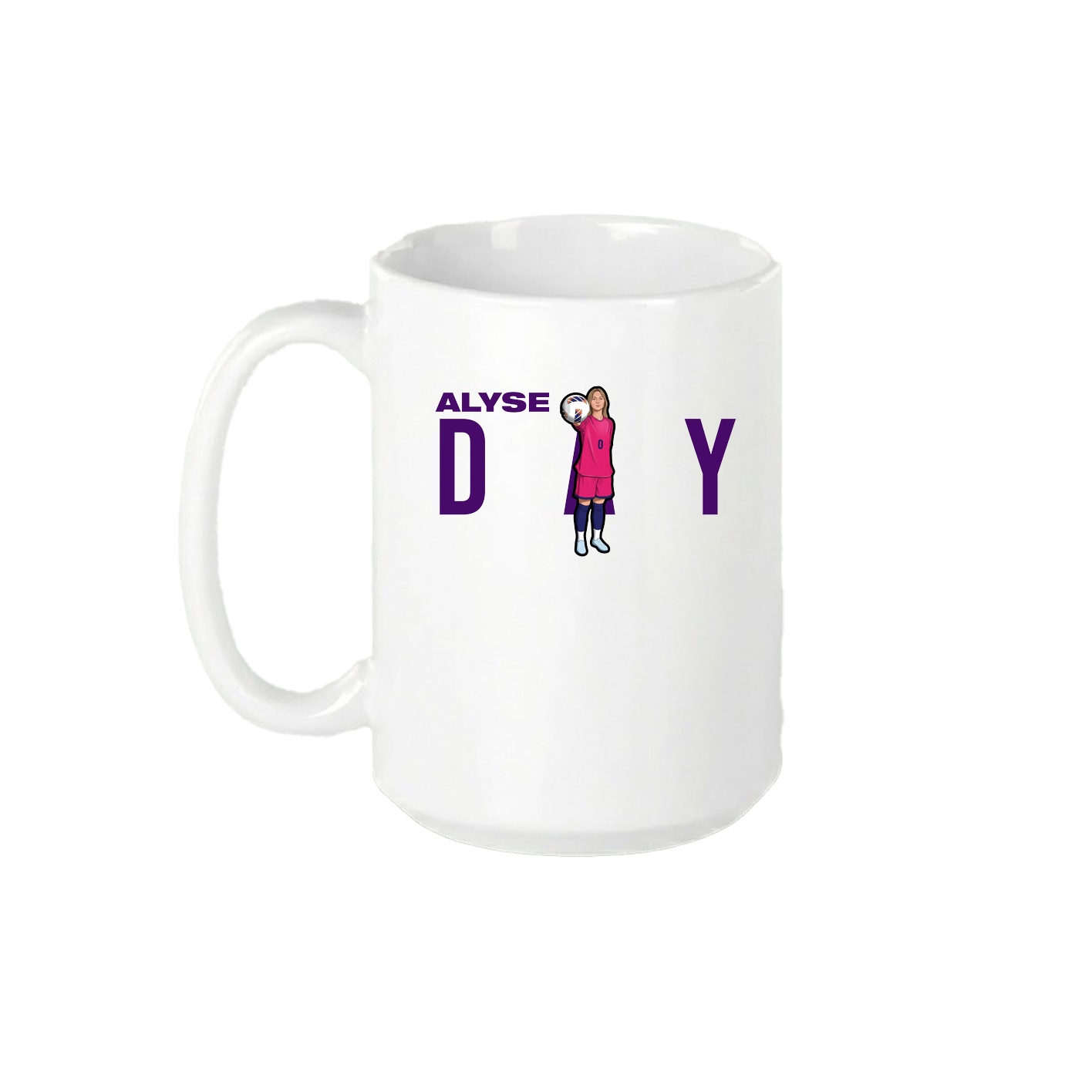 15oz Coffee Mug — Player Name in White