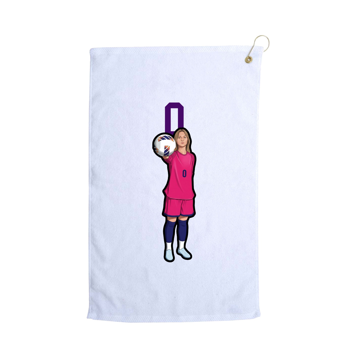 Golf Towel — Number Top in White