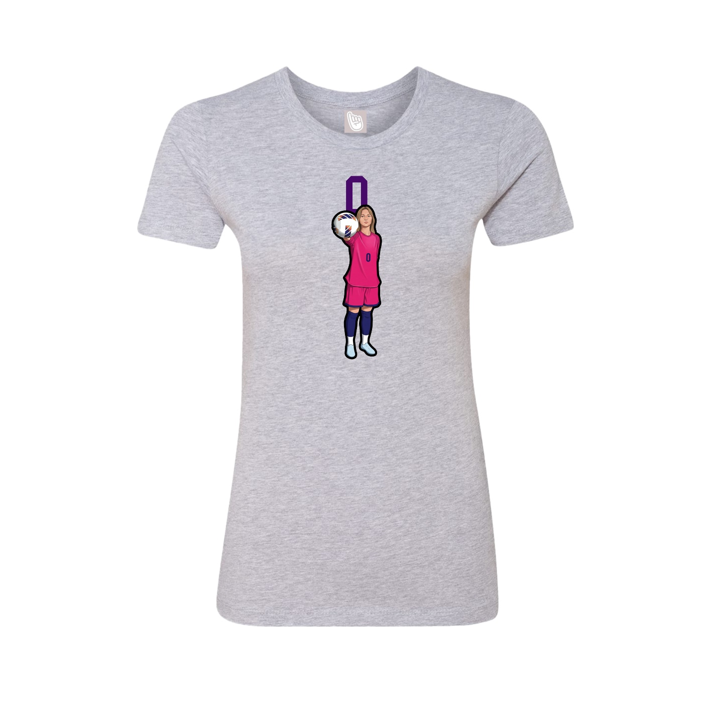 Fitted Women's Tee — Number Top in Grey