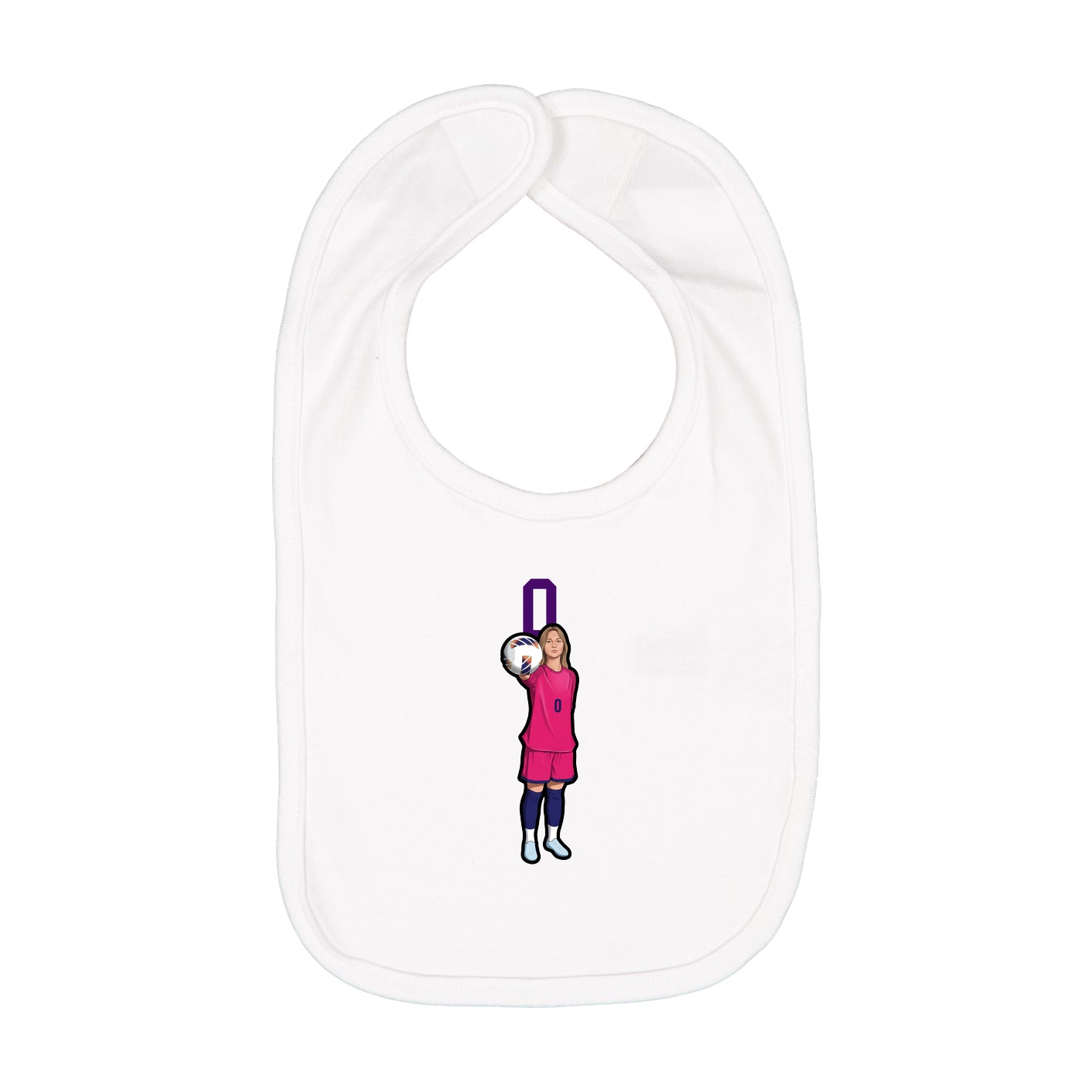 Infant Bib — Number Top in White