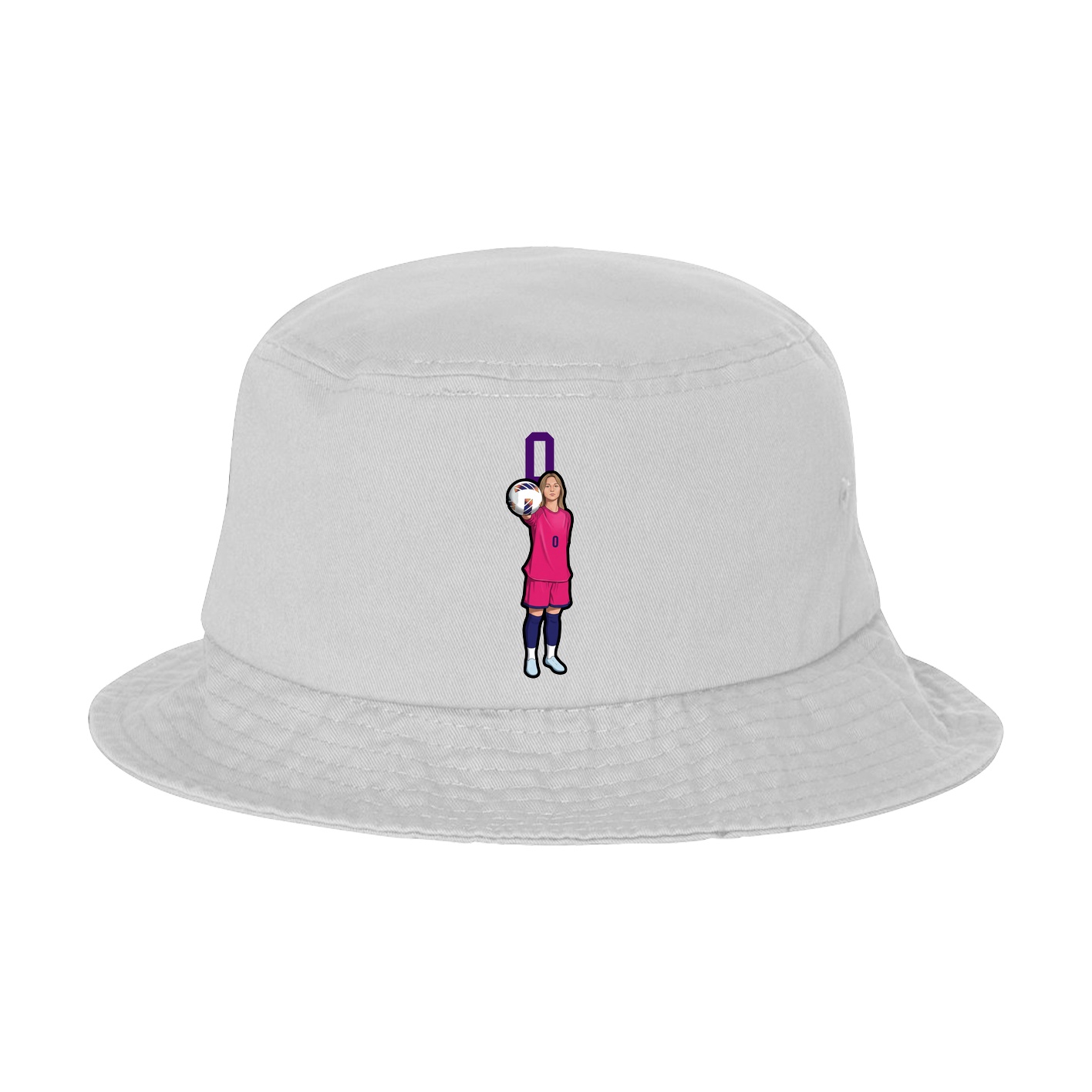 Bucket Cap — Number Top in White