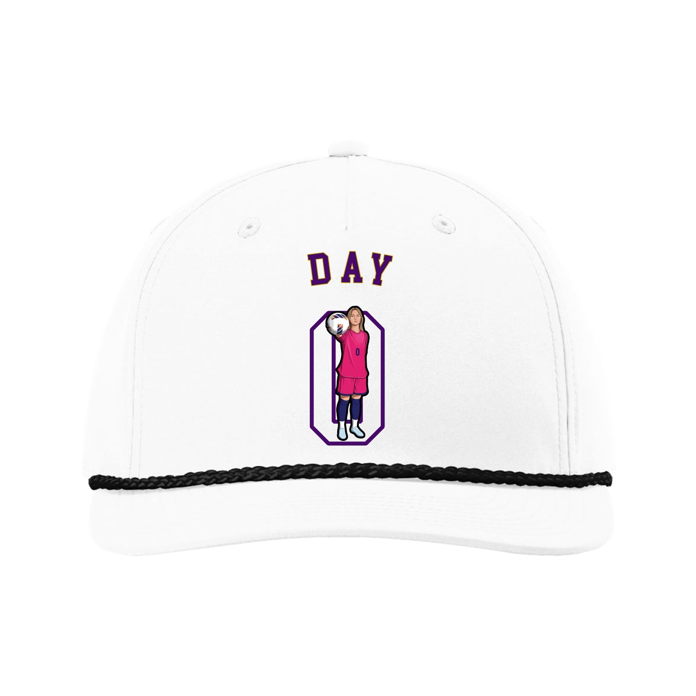 Five-Panel Classic Rope Cap — Shirsey Arch in White