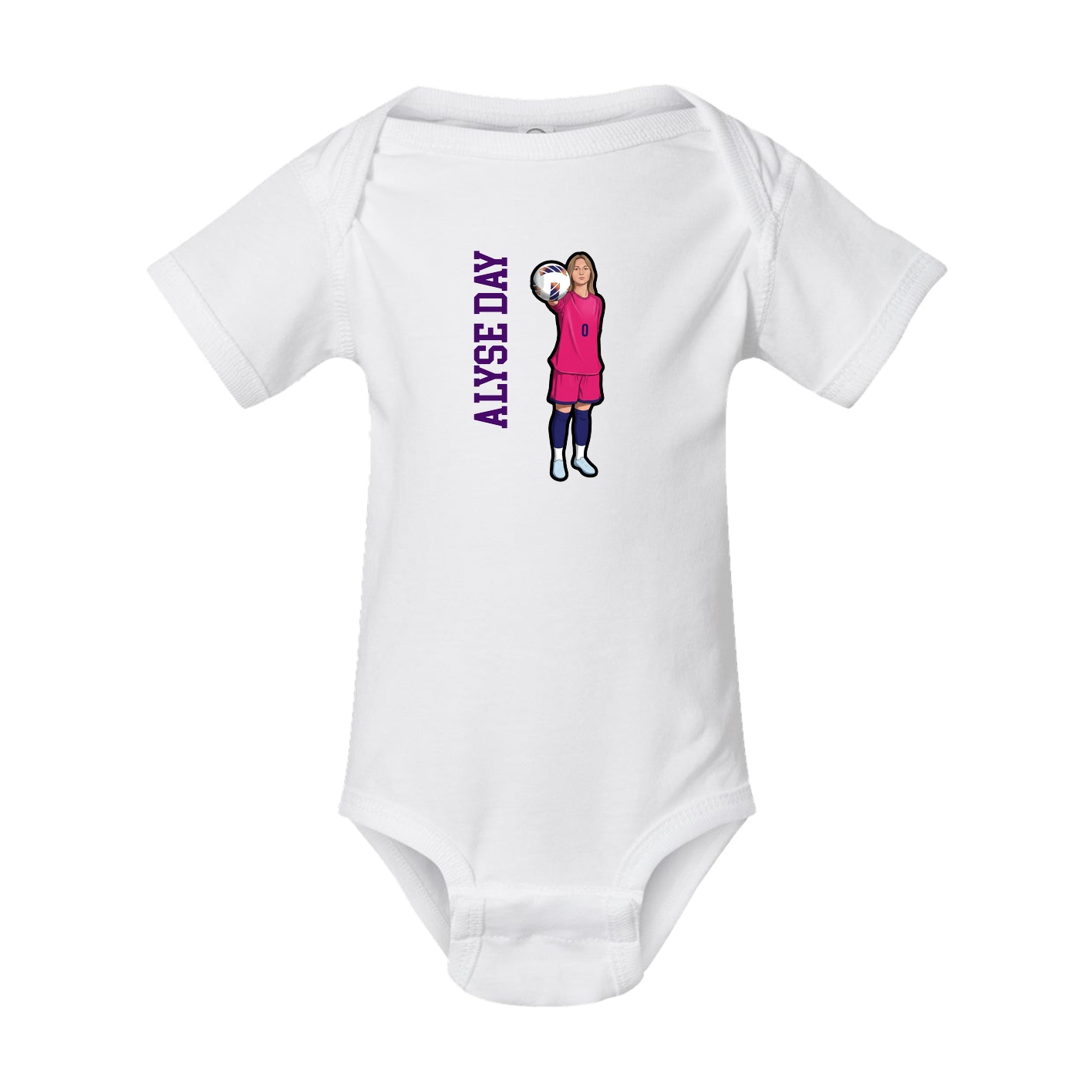 Baby Onesie — Name Vertical in White