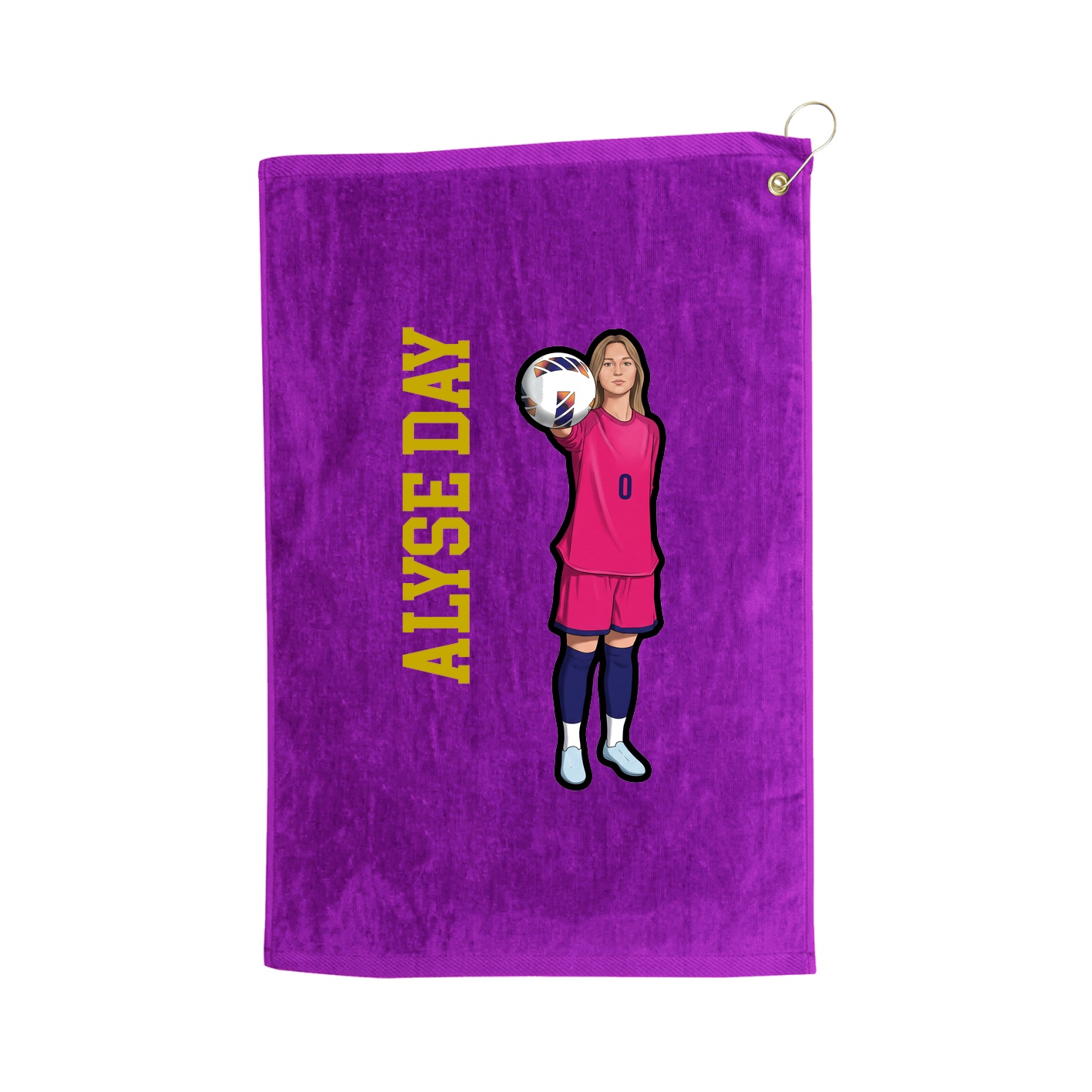 Golf Towel — Name Vertical in Purple