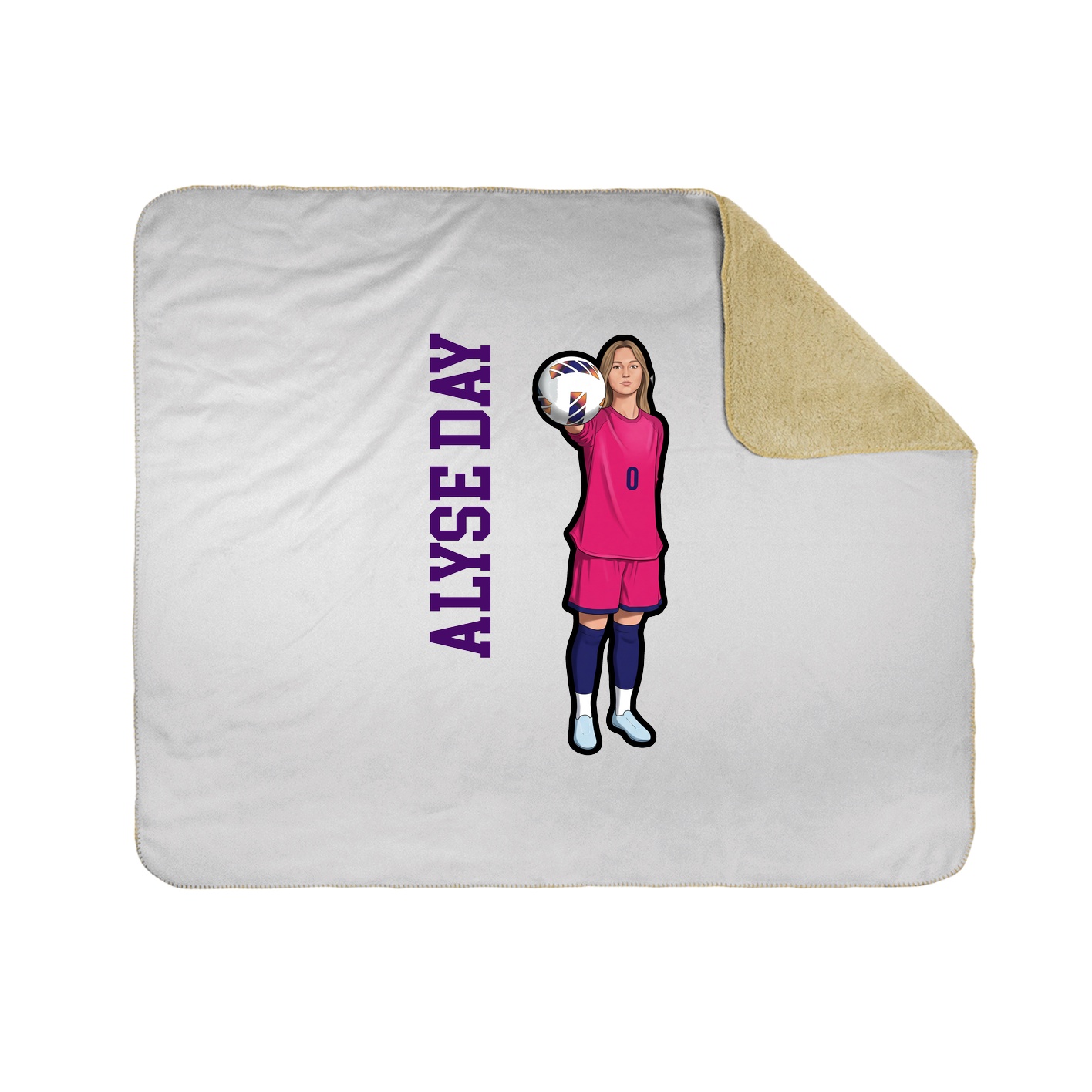 Throw Blanket — Name Vertical in White