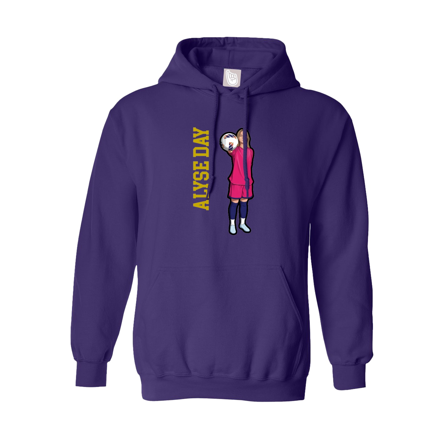 Hoodie — Name Vertical in Purple