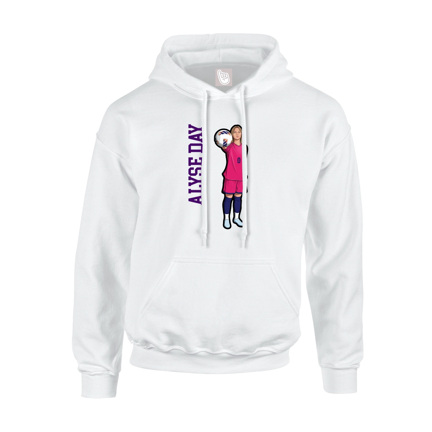 Youth Hoodie — Name Vertical in White