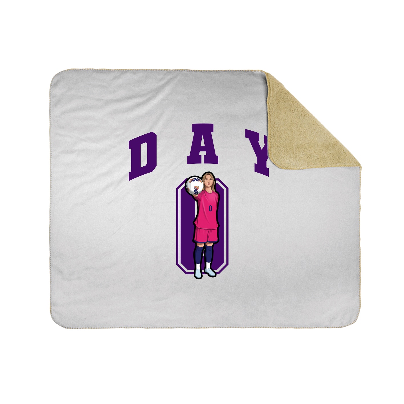 Throw Blanket — Number in White