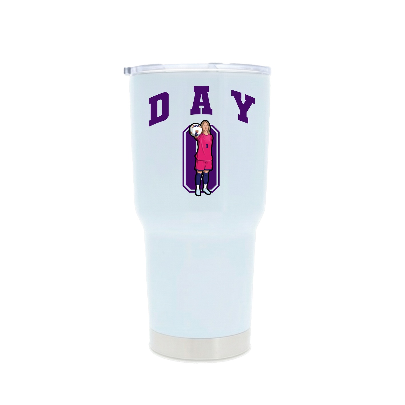 30oz Stainless Steel Tumbler — Number in White