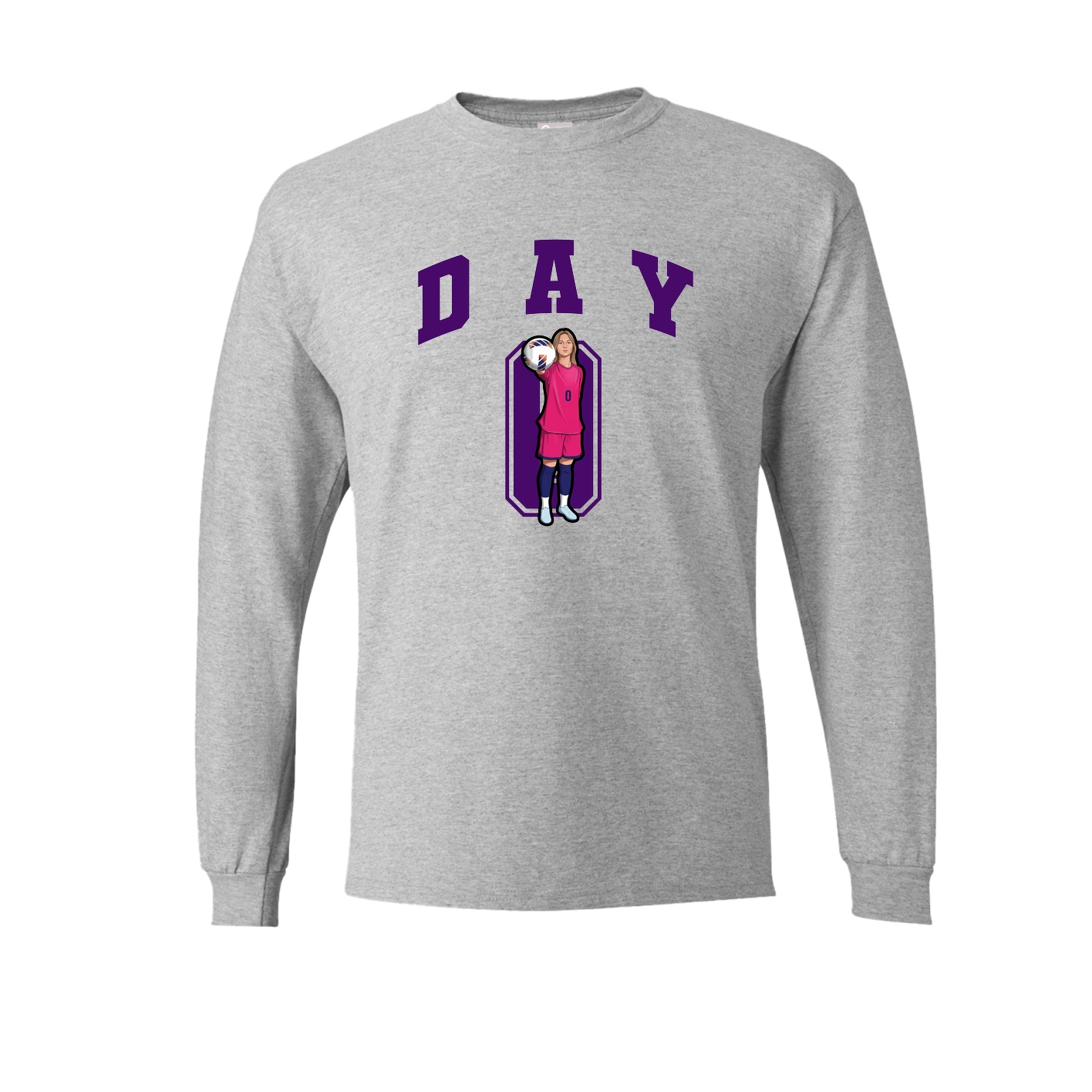 Long Sleeve Tee — Number in Grey
