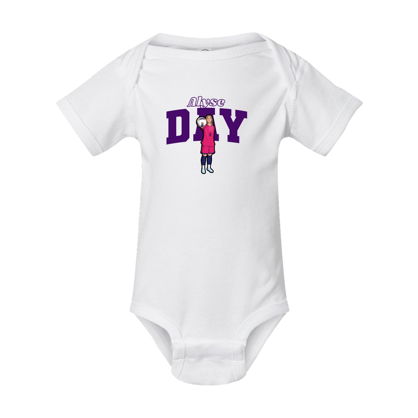 Baby Onesie — Name Arch in White