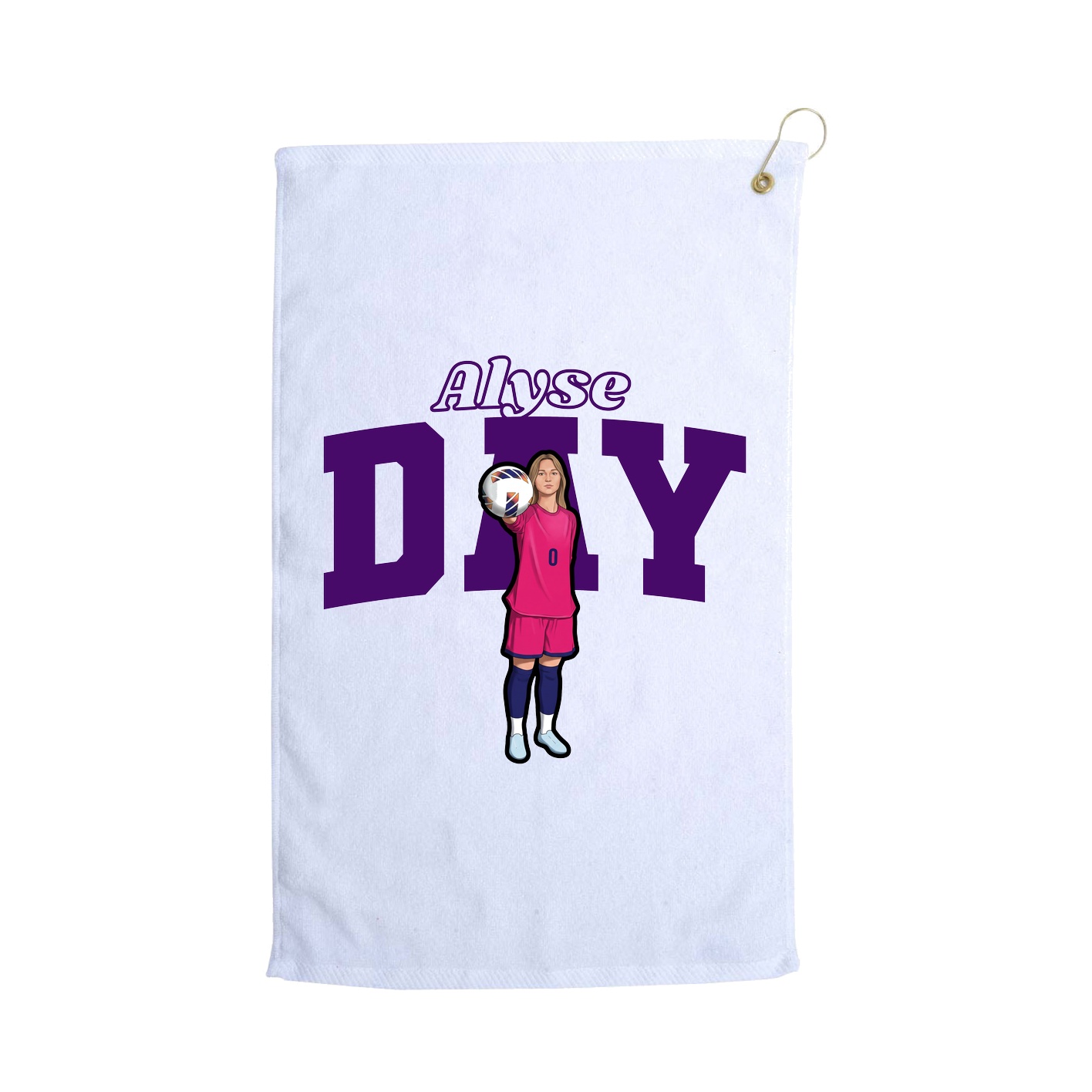 Golf Towel — Name Arch in White