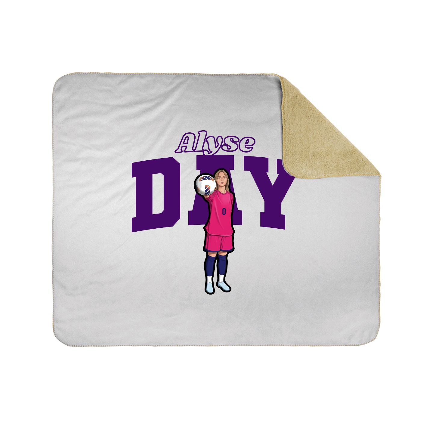 Throw Blanket — Name Arch in White
