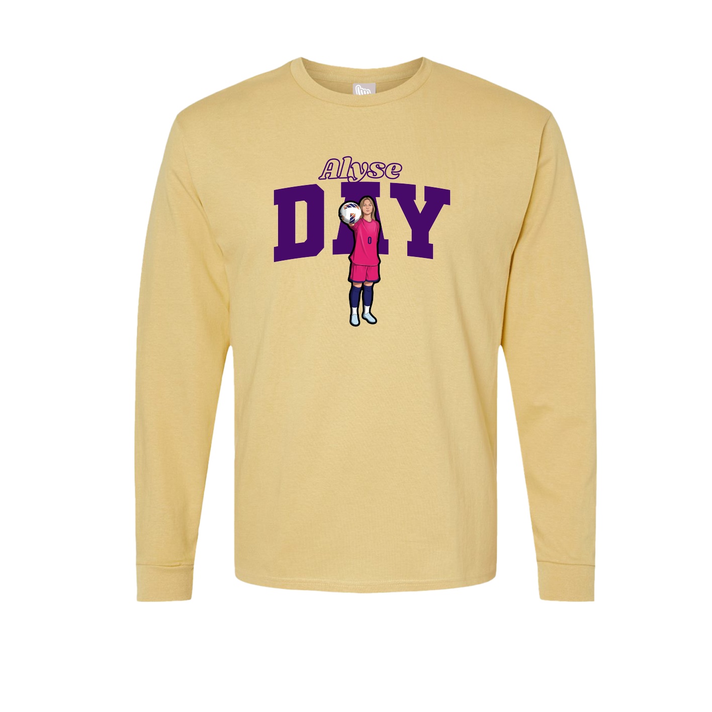 Long Sleeve Tee — Name Arch in Vegas Gold