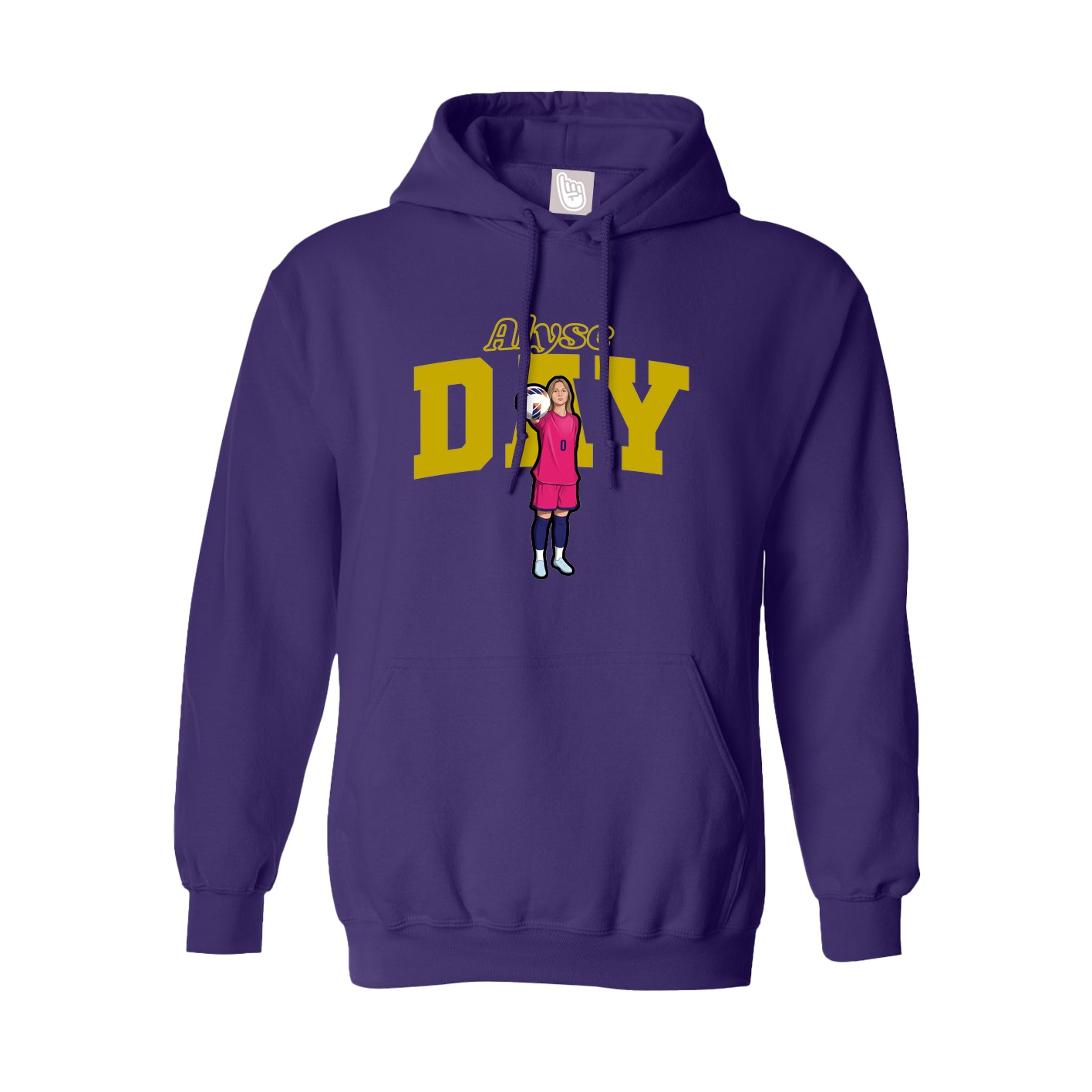 Hoodie — Name Arch in Purple