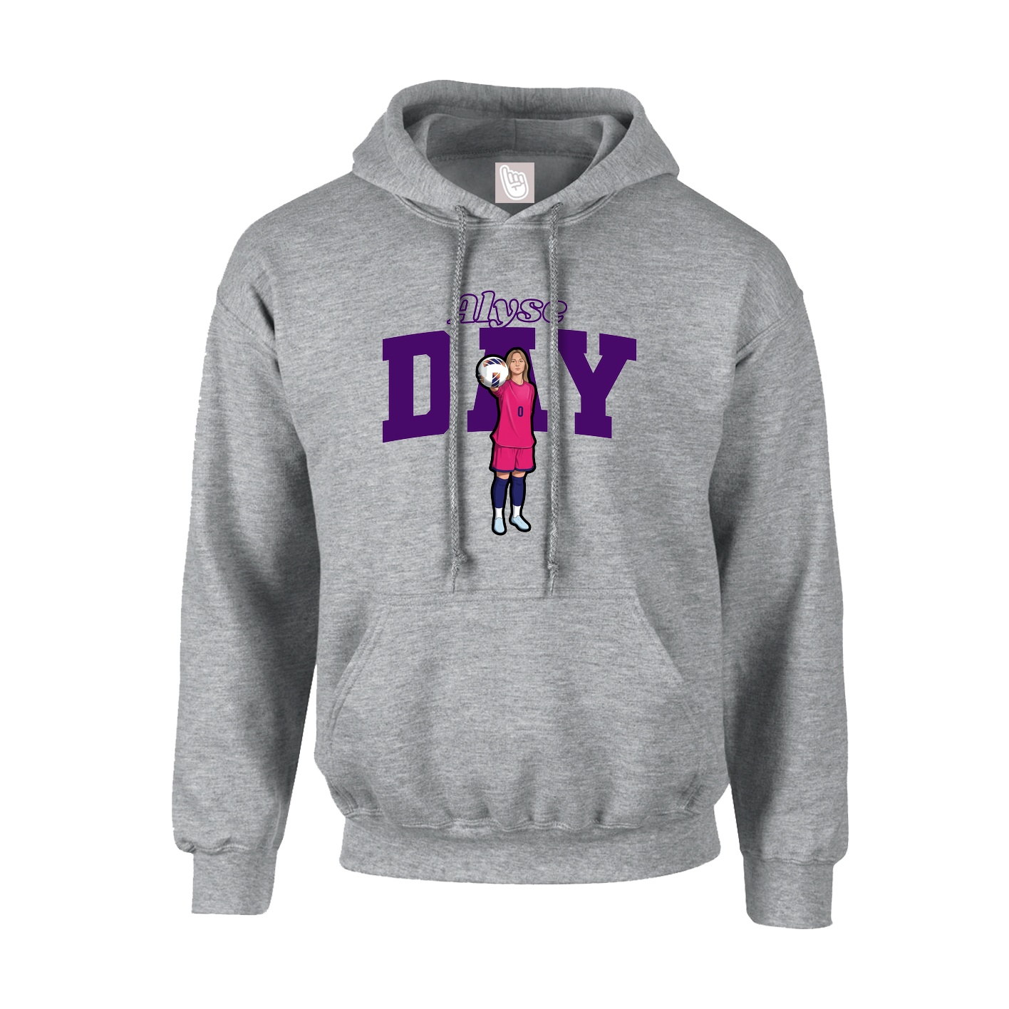 Youth Hoodie — Name Arch in Grey