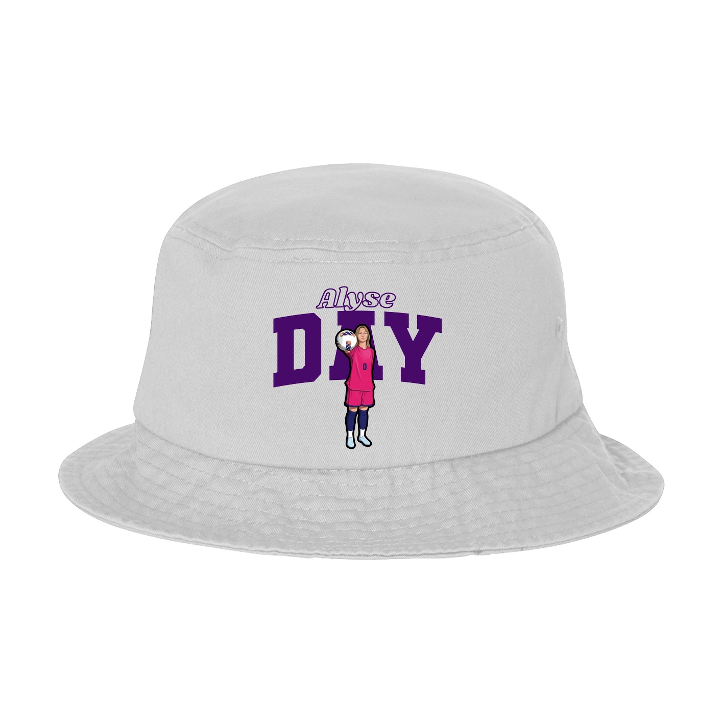 Bucket Cap — Name Arch in White