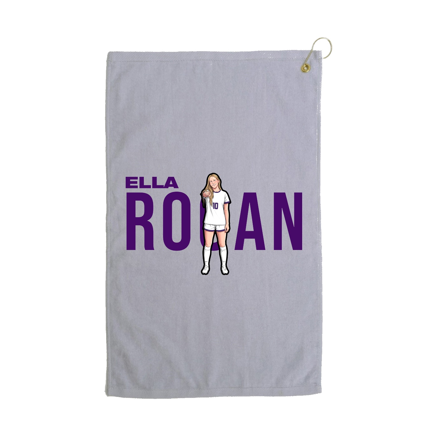 Golf Towel — Player Name in Grey