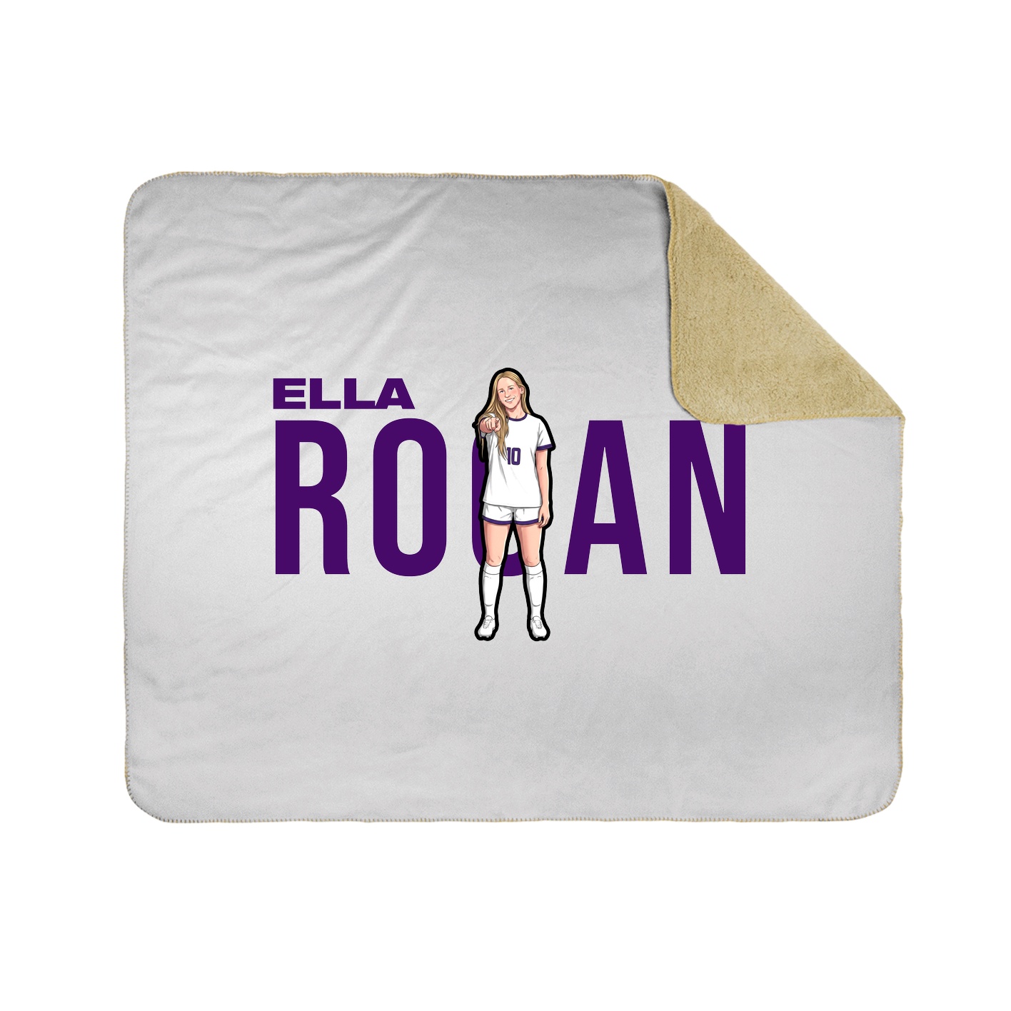 Throw Blanket — Player Name in White