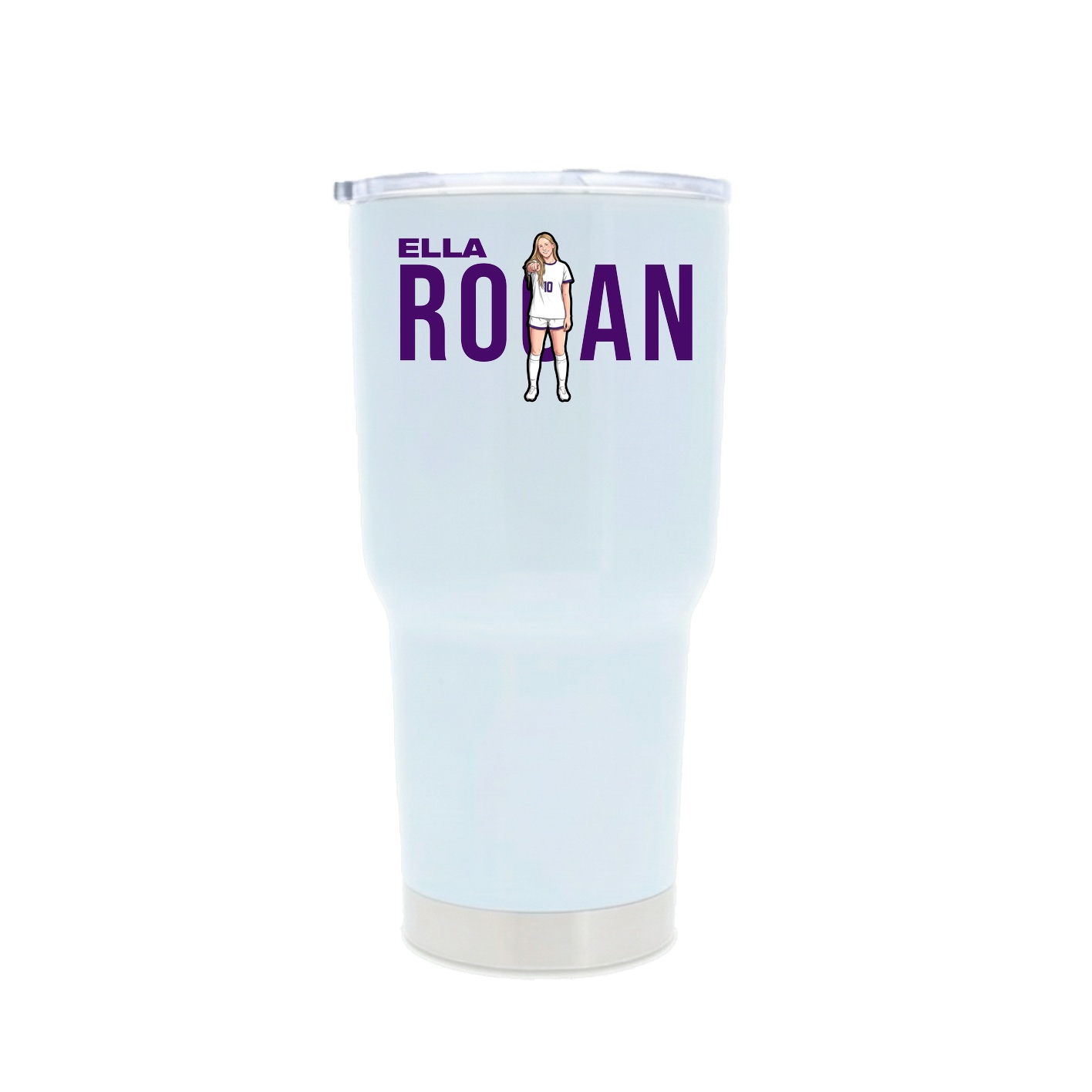 30oz Stainless Steel Tumbler — Player Name in White