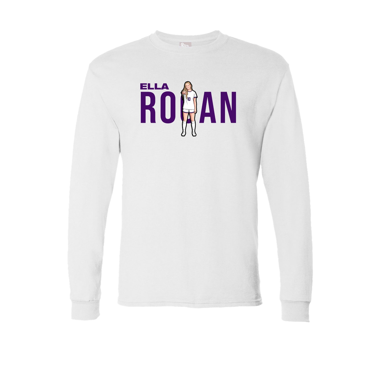 Long Sleeve Tee — Player Name in White