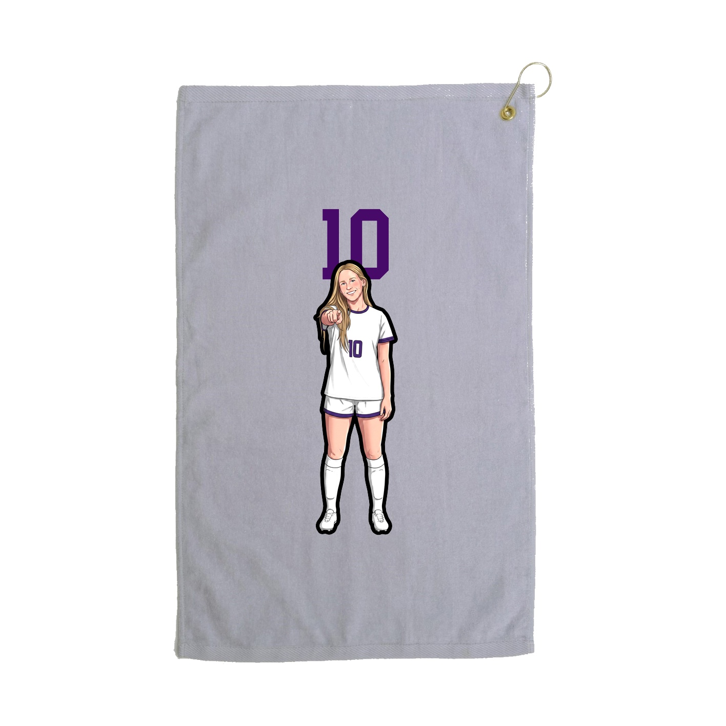 Golf Towel — Number Top in Grey