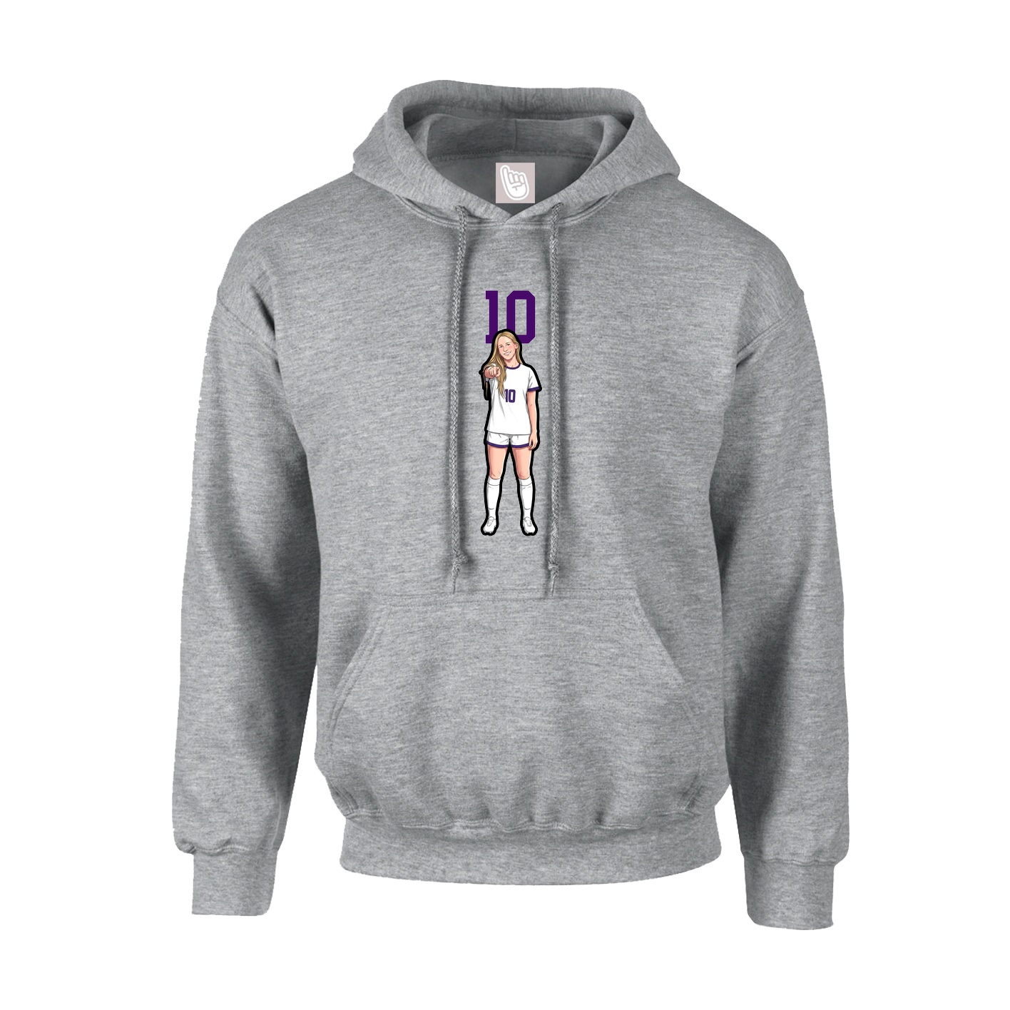 Youth Hoodie — Number Top in Grey