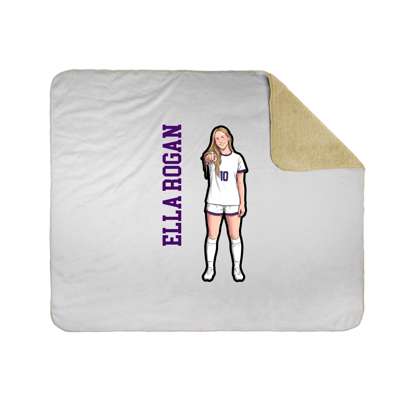 Throw Blanket — Name Vertical in White