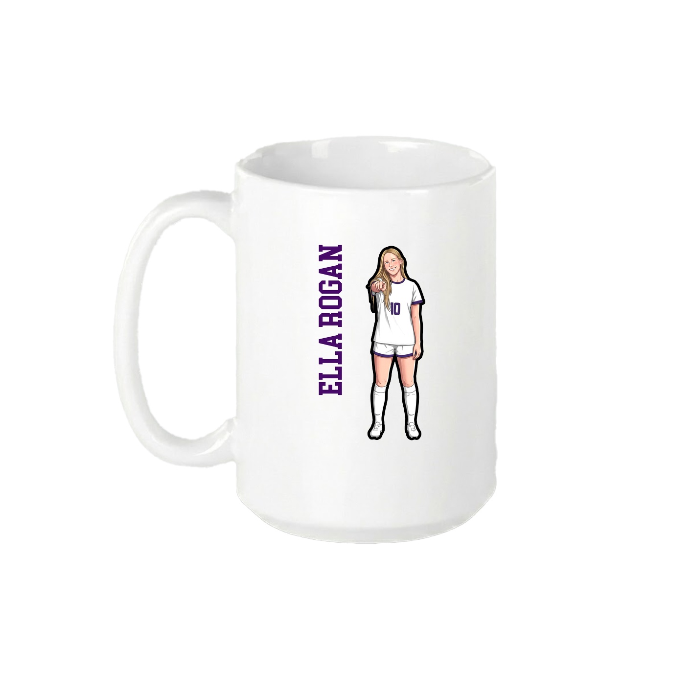 15oz Coffee Mug — Name Vertical in White