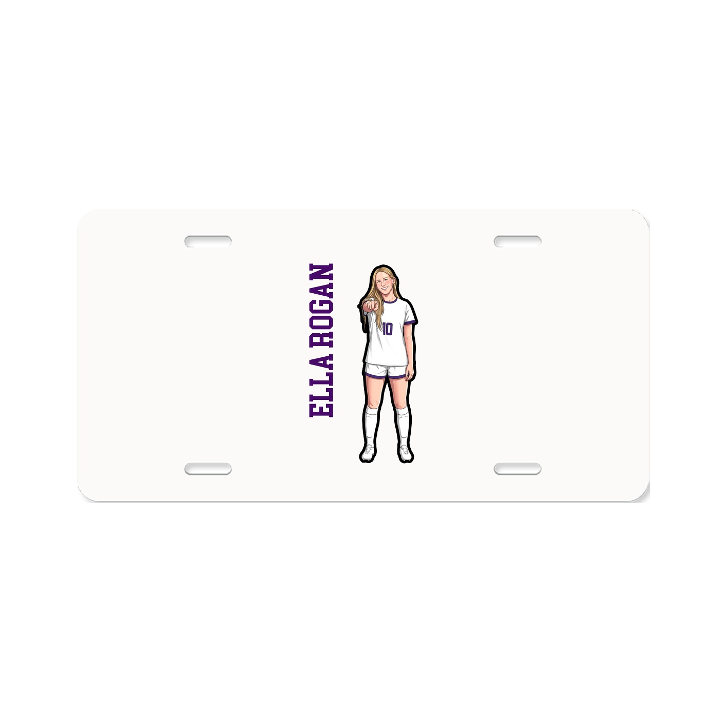 License Plate — Name Vertical in Classic