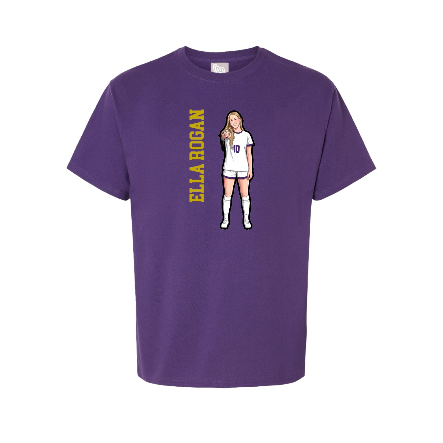 Youth Tee — Name Vertical in Purple