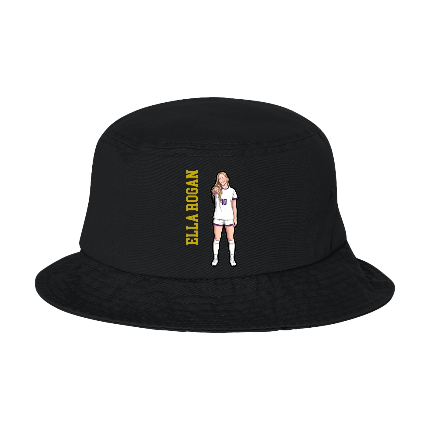 Bucket Cap — Name Vertical in Black