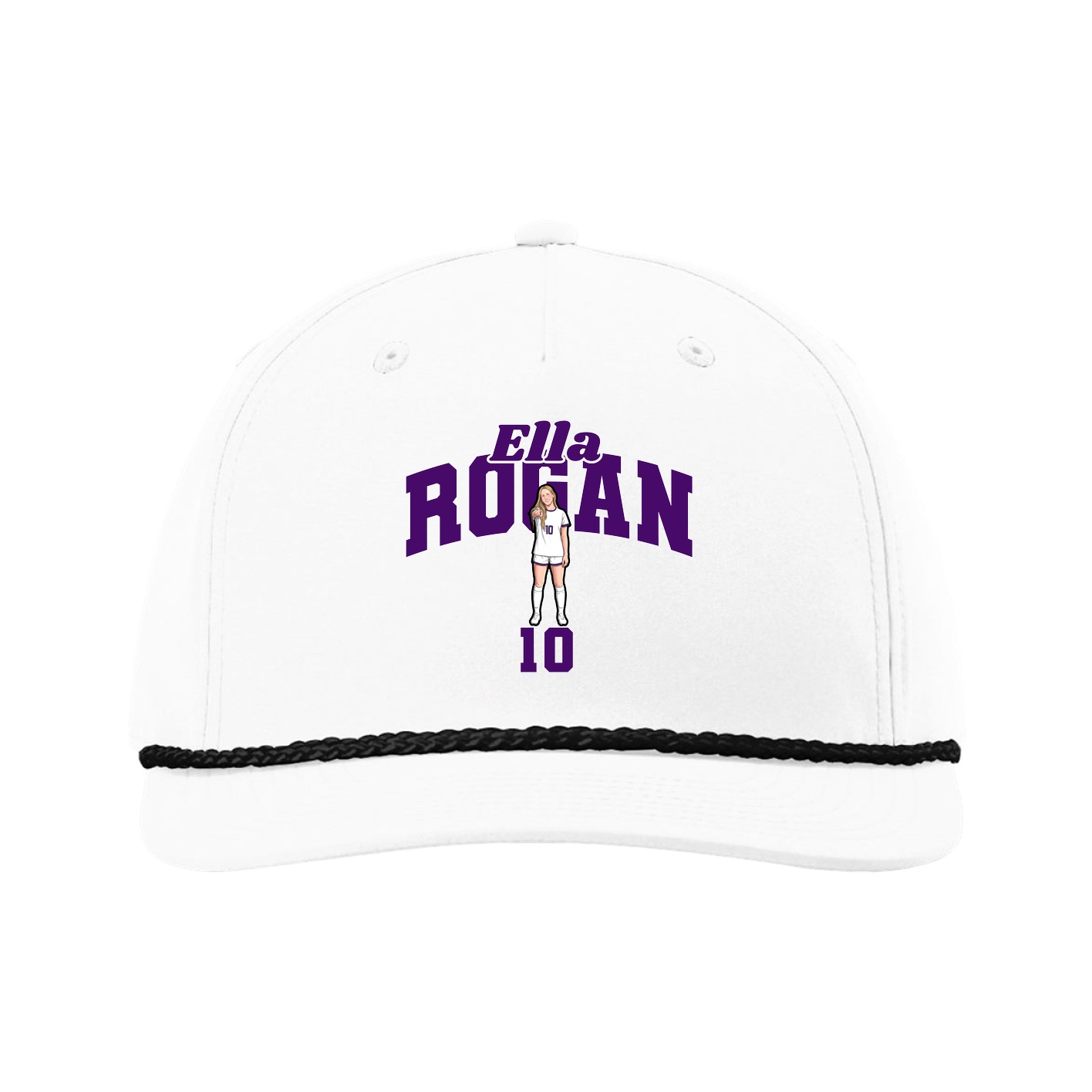 Five-Panel Classic Rope Cap — Signature Arch in White