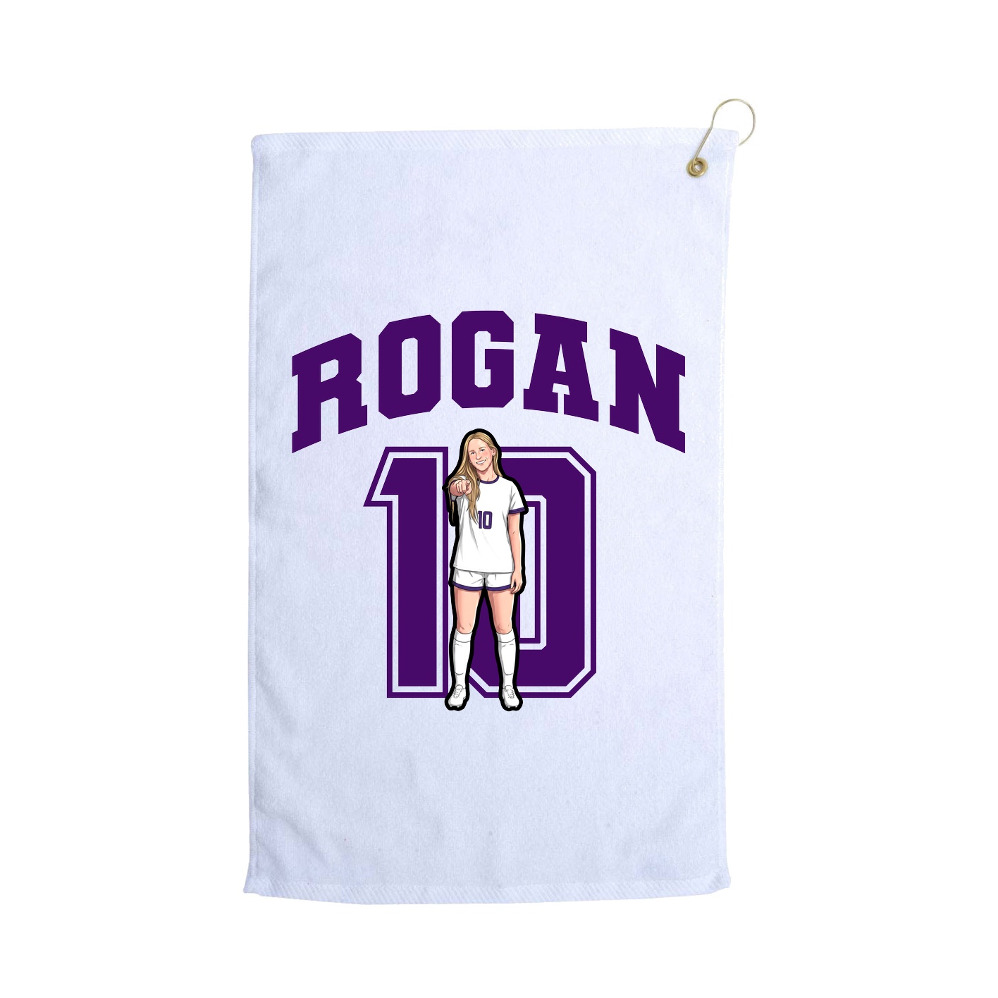Golf Towel — Number in White